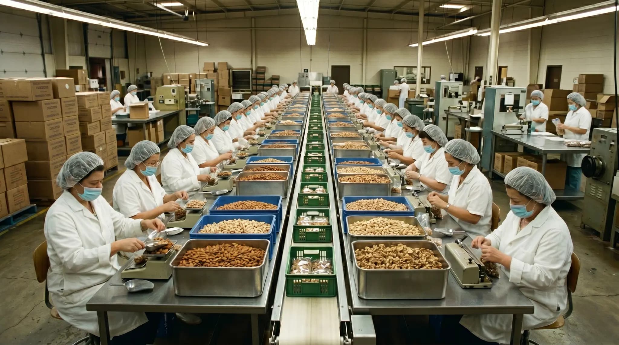 香港食品工廠傳統人手包裝作業